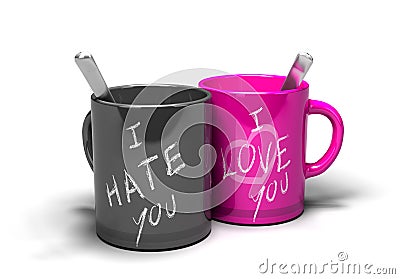Love hate relationship Stock Photo