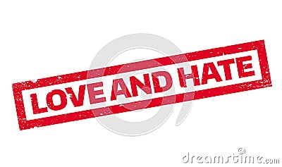 Love and Hate rubber stamp Vector Illustration