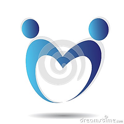 Love health success people care logo and symbols template on white background Stock Photo