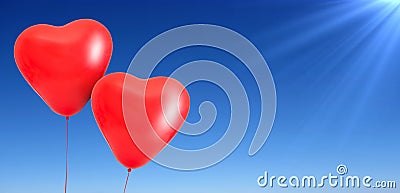 Love heart balloons Stock Photo