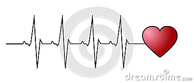 Love heart beat Vector Illustration