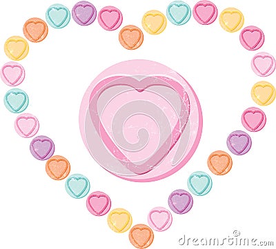 Love heart big shape made our of sweets or candy Vector Illustration
