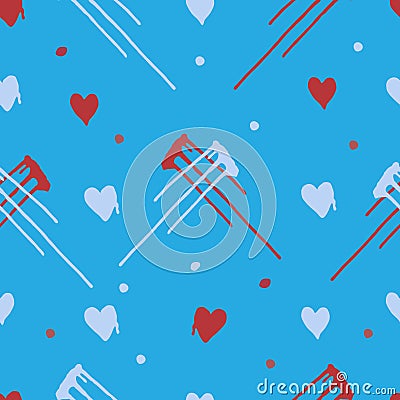 love heart blue fresh ice symbol seamless pattern vector Vector Illustration