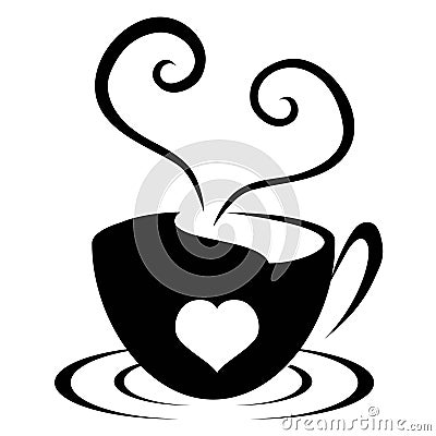 Love heart cup icon Vector Illustration