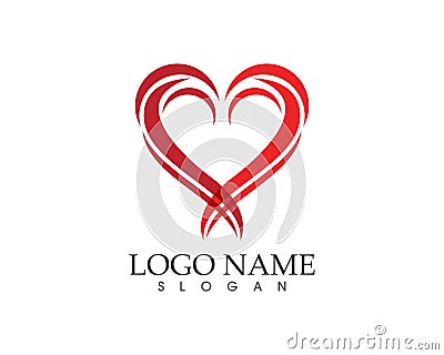 Love heart icon logo vector Vector Illustration