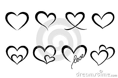 Love heart icon. Loving hearts vector icons set. Eps Vector Illustration