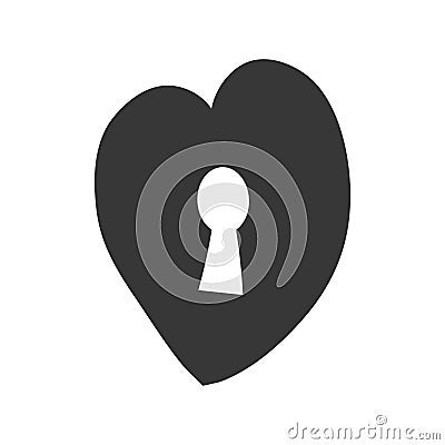 love heart keyhole ornament pictogram Cartoon Illustration