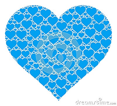 Love Heart Recursion Composition of Itself Icons Vector Illustration