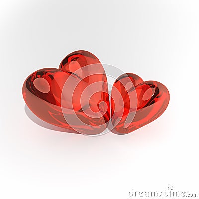 Love heart shaped, 3D artwork Stock Photo