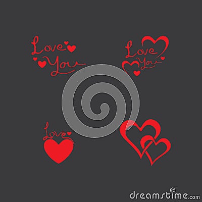 Love heart vector icon and symbol template illustration Cartoon Illustration