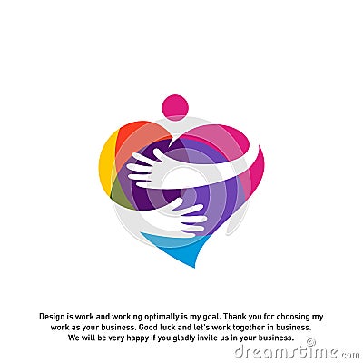 Love Hearth Care logo concept, Love People logo template, Charity logo template vector - Vector Vector Illustration
