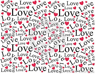 Love and Hearts Background Pattern Stock Photo