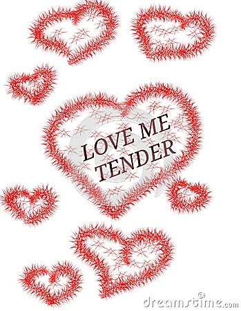 Love Hearts Doodles Design Valentine s day Sketch Love me tender Stock Photo