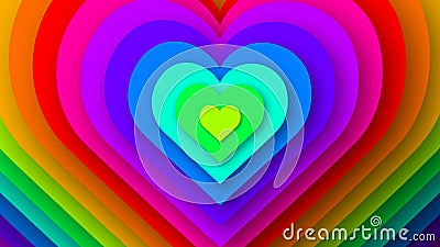 Love hearts expanding abstract background Stock Photo