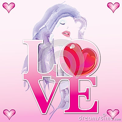 Love Hearts Cartoon Illustration