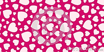 Love hearts seamless pattern. Valentine`s Day background. Romantic repeated texture for greeting cards, invitation and holiday Cartoon Illustration