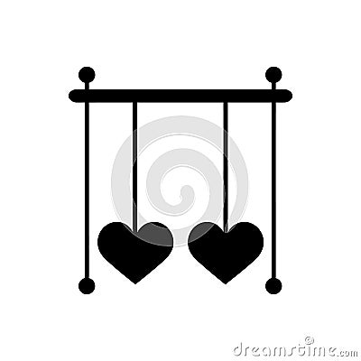 Love hearts on a swing icon Vector Illustration