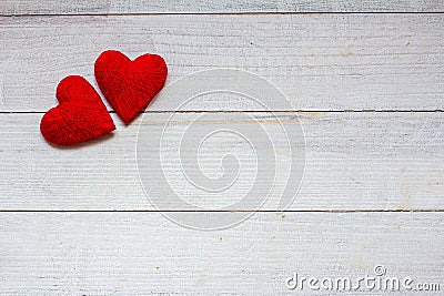 Love hearts on wooden texture background, valentines day card concept. original heart background Stock Photo