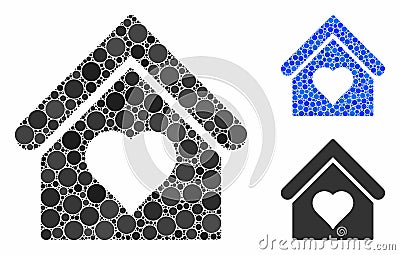 Love house Composition Icon of Circles Vector Illustration