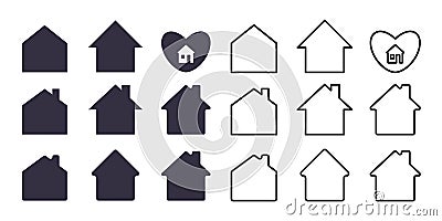 Love House Icon, Home Care Symbol, Sweet Home Heart Sign Vector Illustration