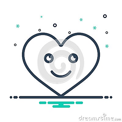 Black mix icon for Love, affection and impulse Vector Illustration