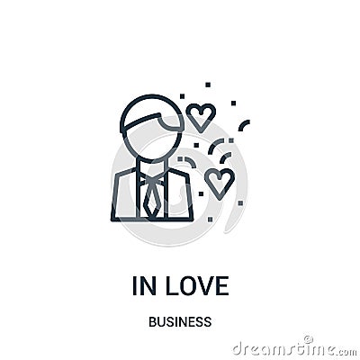 in love icon vector from business collection. Thin line in love outline icon vector illustration. Linear symbol for use on web and Vector Illustration