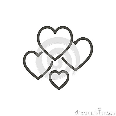 Love icon vector. Outline hearts. Line love symbol. Vector Illustration