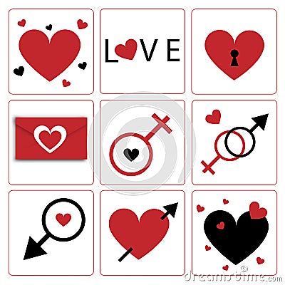 Love icons Vector Illustration