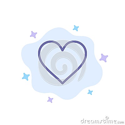 Love, Instagram, Interface, Like Blue Icon on Abstract Cloud Background Vector Illustration