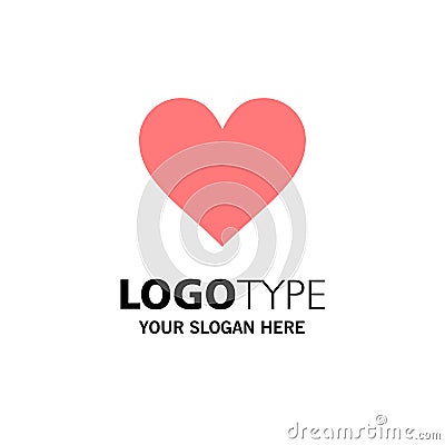 Love, Instagram, Interface, Like Business Logo Template. Flat Color Vector Illustration