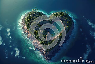 Love Island. Generative Ai Stock Photo