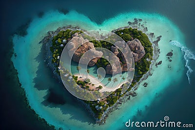 Love Island. Generative Ai Stock Photo