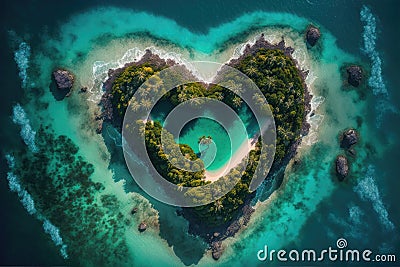 Love Island. Generative Ai Stock Photo