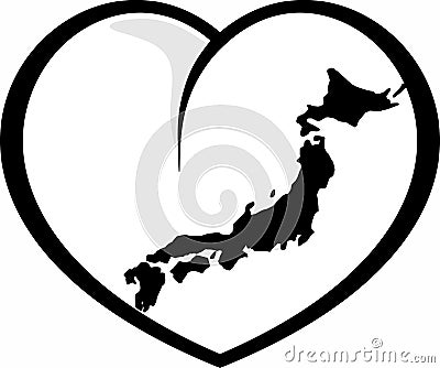 love japan logo icon Vector Illustration