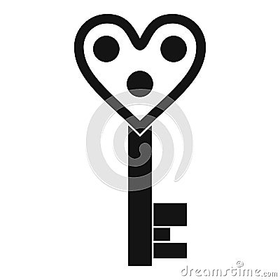 Love key icon, simple style Vector Illustration