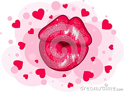 Love kiss design Vector Illustration