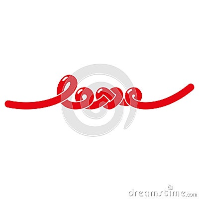 Love knot typography. Heart knot typography. Creative love logotype. Vector Illustration