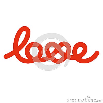 Love knot typography. Heart knot typography. Creative love logotype. Vector Illustration