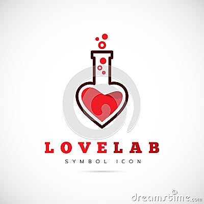 Love Laboratory Abstract Vector Concept Symbol Stock Photo