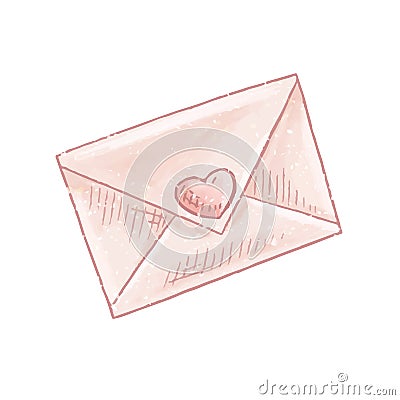 Love letter. Email Vector Illustration