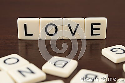 Love Letter Tiles Stock Photo