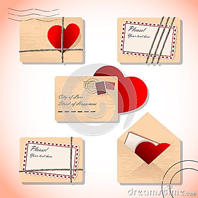 Love letters in envelopes Vector Illustration