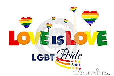 Love in love LGBT Pride Vector Illustration