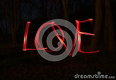 Love and light - blur photo of red lamps Stock Photo