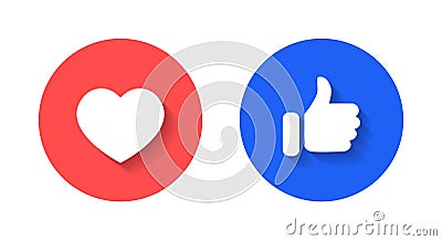 Love and like button icon vector. Social media elements Vector Illustration