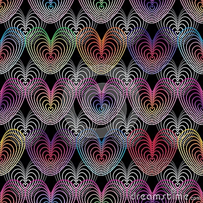 Love line colorful seamless pattern Vector Illustration