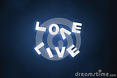 Love and live, two complementary words. Stock Photo