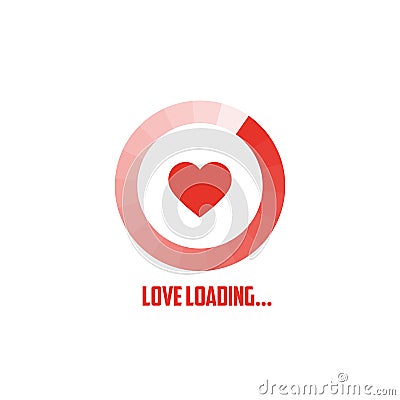 Love loading progress. Vector Cartoon Illustration