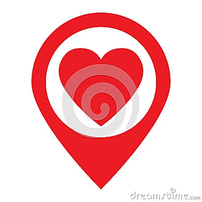 Love location icon concept Cartoon Illustration