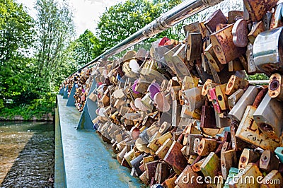 Love Locks Bridge Editorial Stock Photo